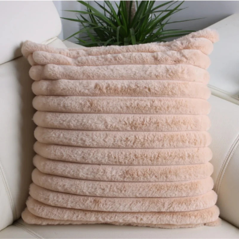 taie d'oreiller moderne rayée coussin plush blanc respectueux environnement simple hospitalière 45x45cm
