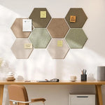 panneaux hexagonaux decoratifs mur modernes texturés beige marron vert gris kit diy affichage photos