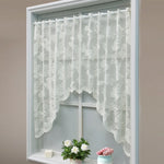 rideau blanc transparent brodé papillons fleurs cuisine romantique français 150cm 180cm