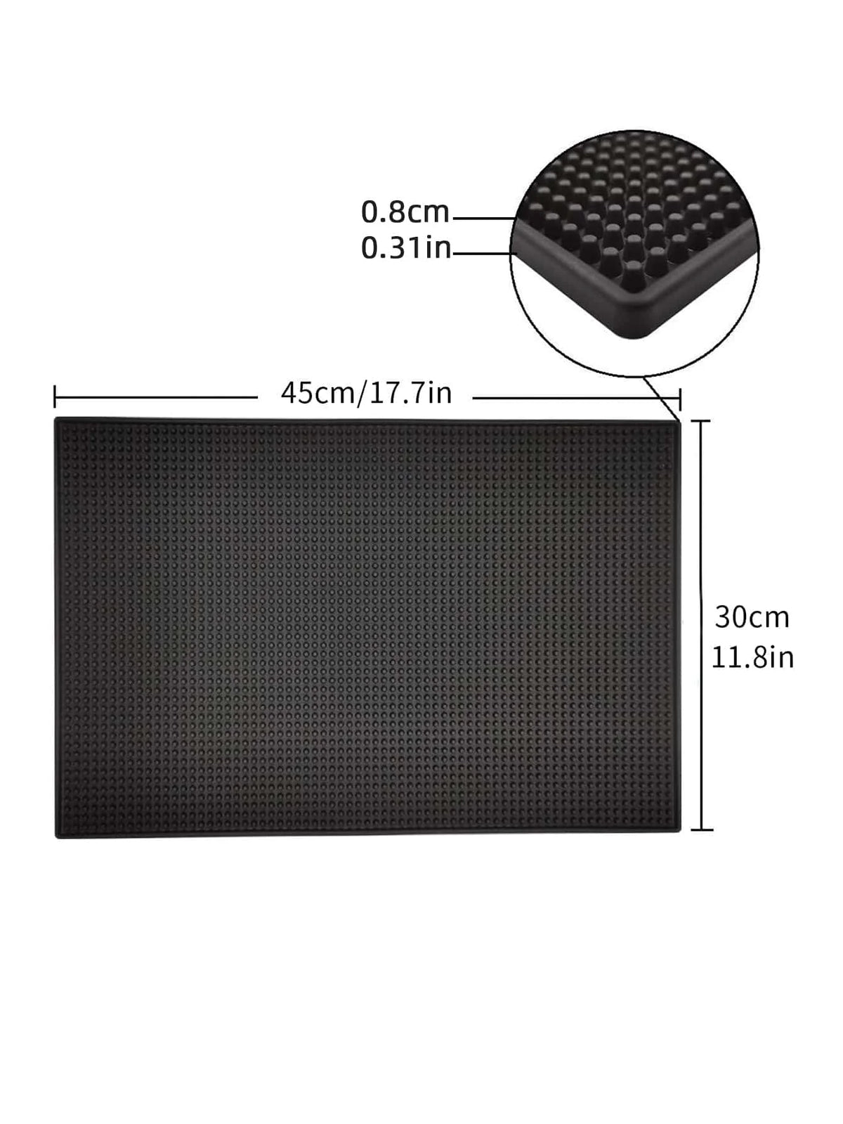 tapis bar moderne noir perforé pvc durable antidérapant comptoir rectangle