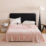 couverture fibre bambou motif floral deux oreillers canapé lit maison