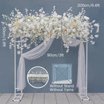 arche décorative mariage fleurs artificielles roses blanches classique romantiqueextérieur usage décoration maison