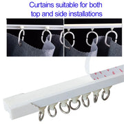 rideau rail auto adhésif blanc silencieux pvc moderne minimaliste