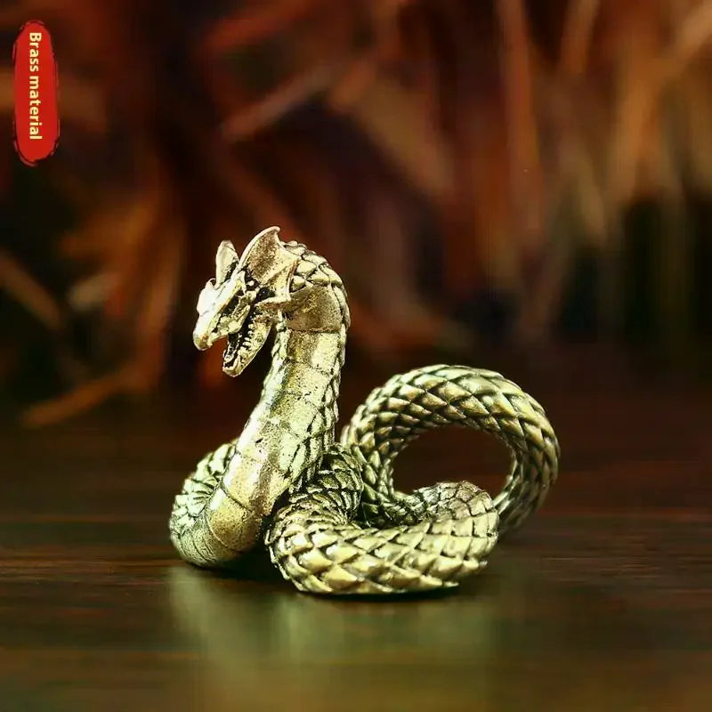 statue serpent dragon or texturé écailles apparentes décoratif asiatique ornement décoration maison cadeaux artisanales