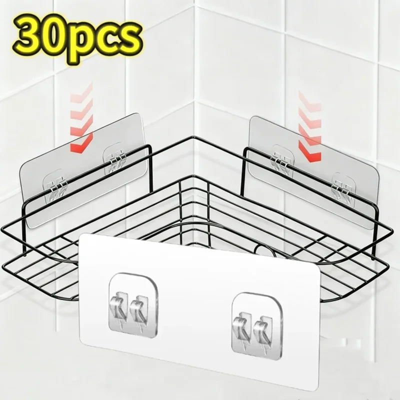 porte savon mural noir double crochet adhésif transparent moderne pvc salle bain cuisineHooks