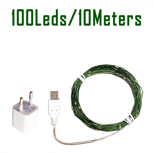 guirlande lumineuse verte led 200m 2000 leds étanche noël jardin moderne festive