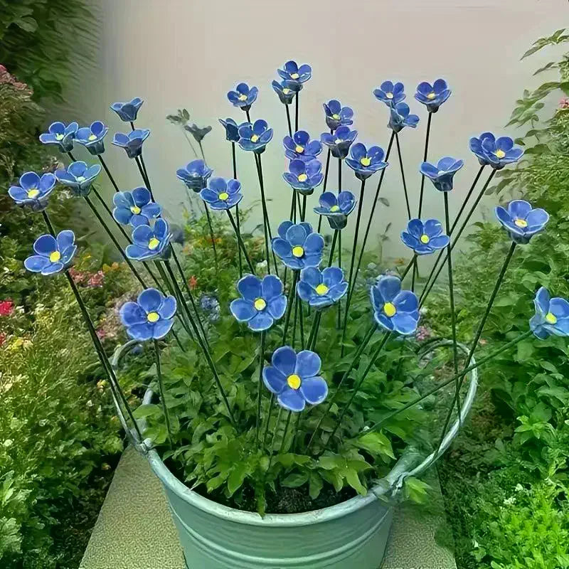 décoration intérieure moderne fleurs artificielles bleu céramique branche fleur sans détails complexes opaques saint