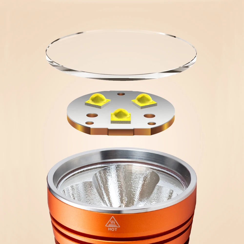 lampe torche led intense résistante auto défense orange rose noire