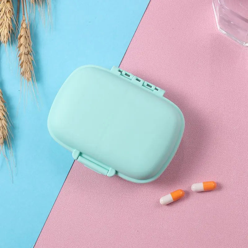 boîte pilules moderne portable compartiments repas jour rangement tablettes plastique mat vert rose bleu