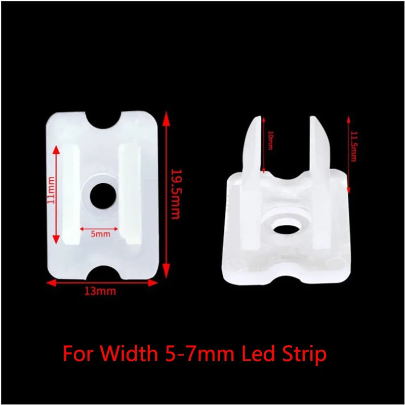 clips fixations ruban led néon transparent vis fixation pratique 5mm 8mm 12mm 14mm 17mm