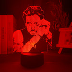 lampe nuit 3d portrait johnny hallyday veilleuse led couleur changeante telecommande usb