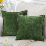 taies d'oreiller décoratives chenille velours moderne zippées imprimés géométriques couleurs variées maison hospitalière