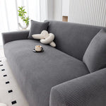 housses canapé polyestère beige rayures horizontales moderne lavable machine adaptable places