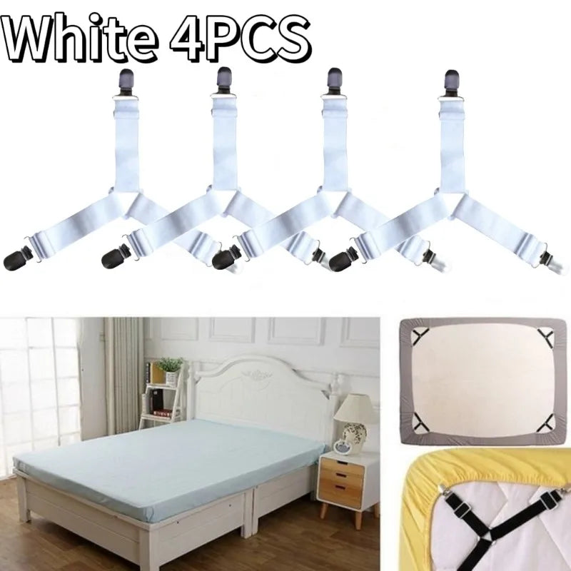 attaches drap lit clips élastiques noir blanc réglables anti tirage ignifuge polyester modernes