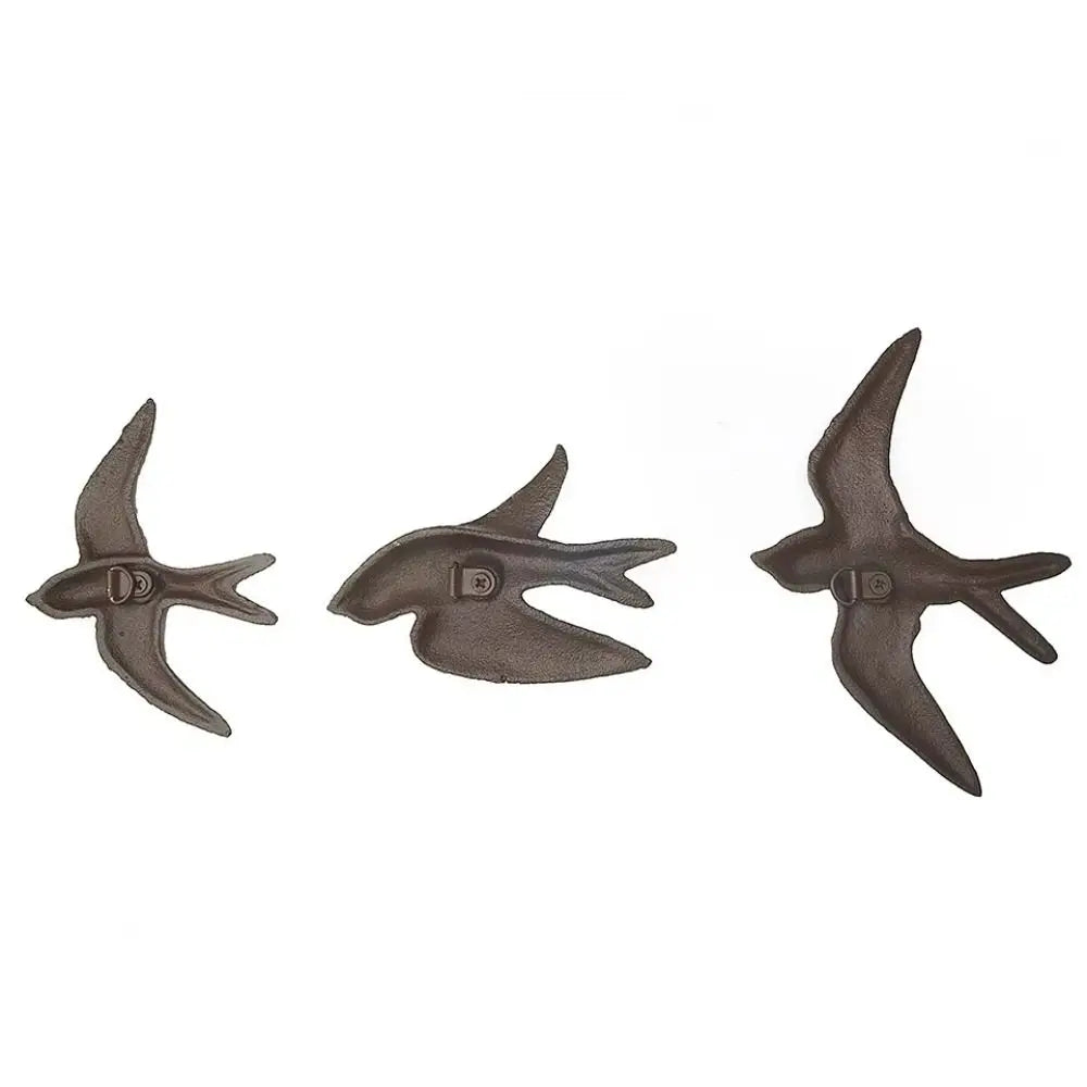 décoration murale oiseau métal marron texture plumes réaliste suspendu jardin cour éolien