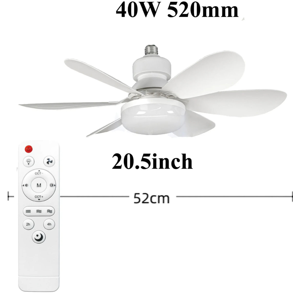 ventilateur led blanc moderne 20.5 inch télécommande dimmable flux lumineux 249 2000