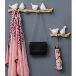 porte serviettes mural oiseaux blancs branches motifs floraux moderne adhésif serviette rose léopard sac