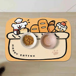 tapis repas antidérapant chien chat lavable imperméable motif nourriture animaux compagnie