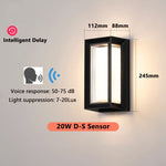 lampe murale led motion sensor extérieure noir moderne étanche ip65 20w