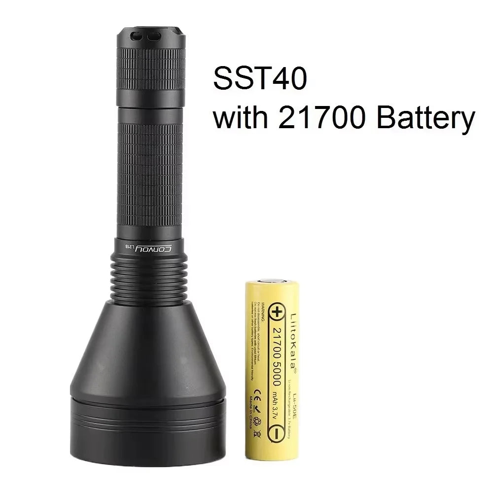 lampe torche led rechargeable 2000lm 21700 batterie incluse texture anti dérapante moderne robuste