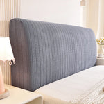 housse tête lit moderne rayures verticales lit double gris beige