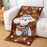 serviette bain coton biologique noël dessin animé moderne rectangle opaque lavable machine haute absorption