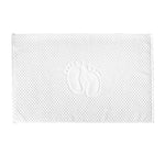 tapis bain coton absorbant motif pieds moderne vert clair gris bleu clair
