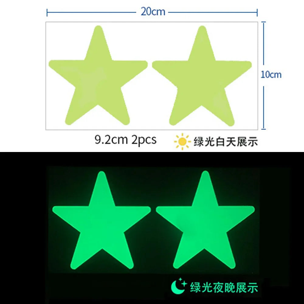 sticker lumineux étoiles vert fluo moderne adhésif chambre enfant décoration mur pièce