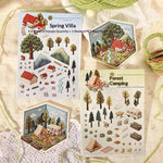 sticker 3d relief hexagonal scènes miniatures intérieurs paysages floral animaux décoration intérieure adhésif