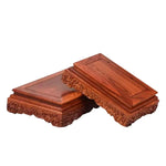 support bonsaï bois sculpté classique rouge brun figurines vases fleurs étagère japon traditionnel
