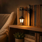 lampe murale vintage ornements floraux motif géométrique noir jaune LED décoration étagère chambre bibliothèque
