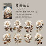 autocollants fleurs feuilles paillettes violet rose bleu artisanal scrapbooking bricolage décoration intime journal
