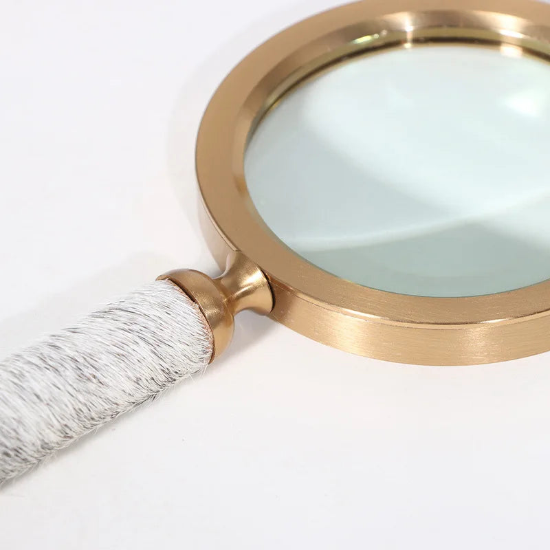 décoration vintage loupe or marron poignée cuir serpent transparente élégante maison