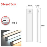 veilleuse led barreau mouvement blanc argenté moderne rechargeable aluminium