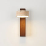 lampe murale moderne bois papier peint beige taches brunes wabi sabi led fixée mur