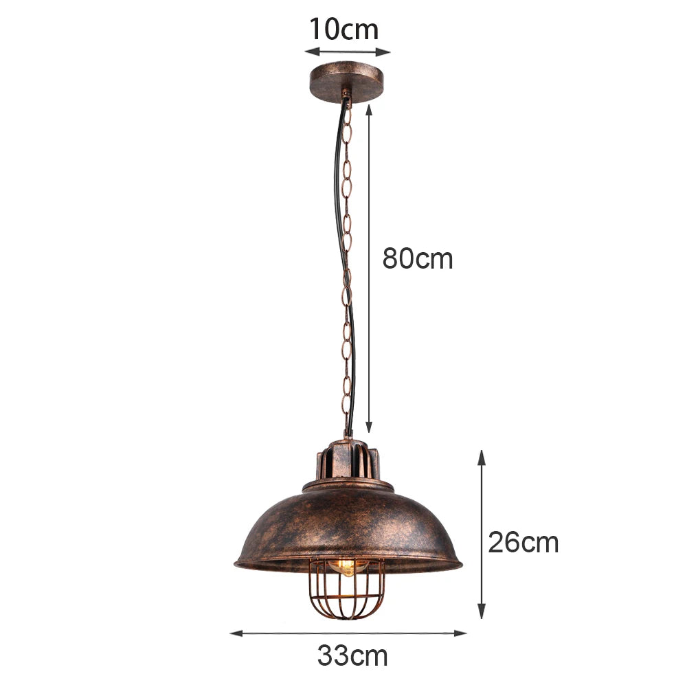 suspension industrielle vintage métal noir ampoule e27 salon chambre hallhôtel led echangée