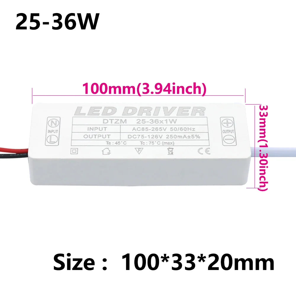 drivers led alimentation ac85 265v sorties dc blanc modernes certifiés ccc cqc fcc rohs