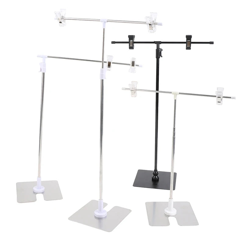 support présentation textile fond noir blanc gris clips moderne minimaliste vinyle tissu floral
