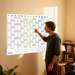 calendrier mural blanc moderne 2026 mensuel accueil organisation dates numéros jours