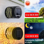 lampe solaire décorative mandala ajouré floral extérieur jardin clôture porche lumière chaude lumière colorée