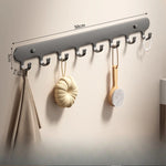 porte serviettes mural gris métallisé moderne 50cm large vis fixations utilisation multiple chambre cuisine
