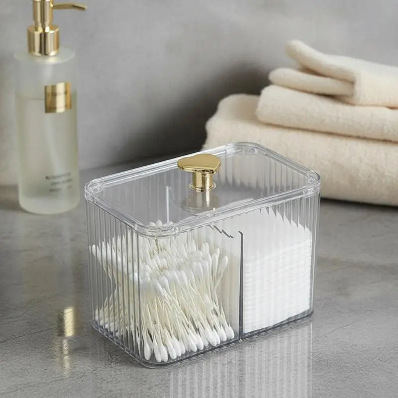 boîte rangement coton tige vert transparent moderne minimaliste