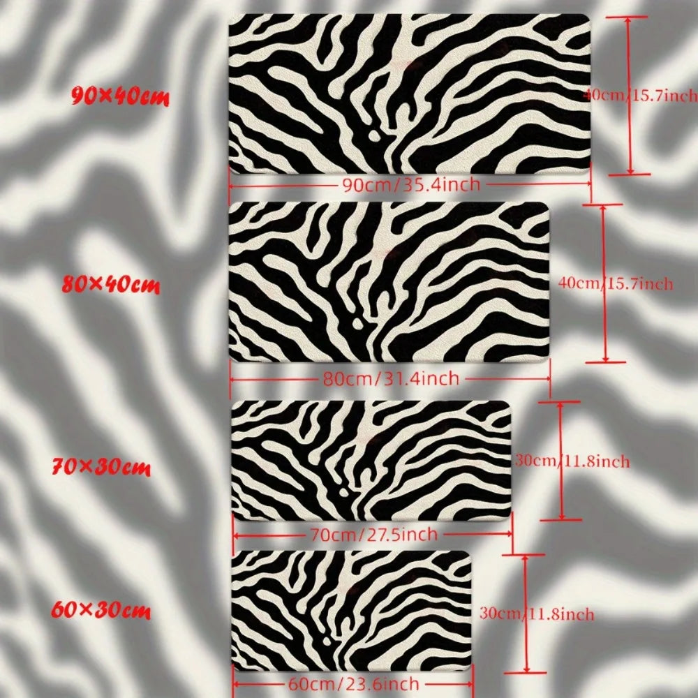 tapis souris rayures zébrées noir blanc non glissant moderne waterproof