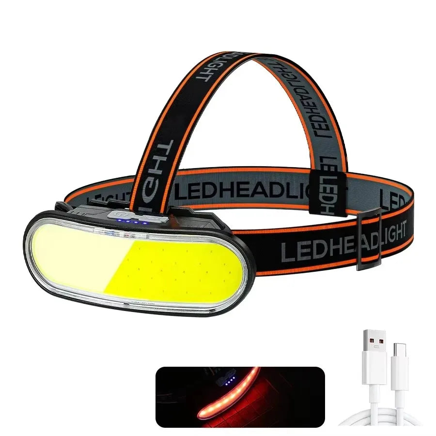 lampe torche frontale rechargeable led camping pêche extérieur noir moderne ceinture