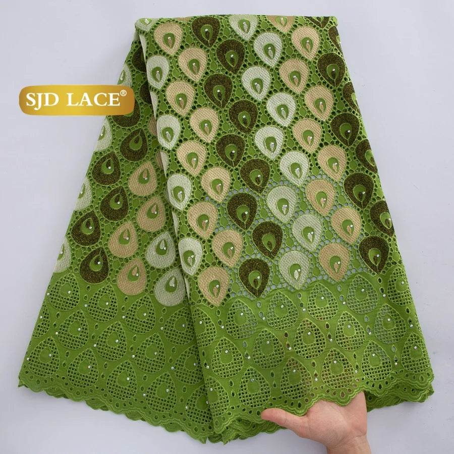 tissu dentelle brodée plumes vert marron beige jaune violet orange traditionnelle translucent 5yards