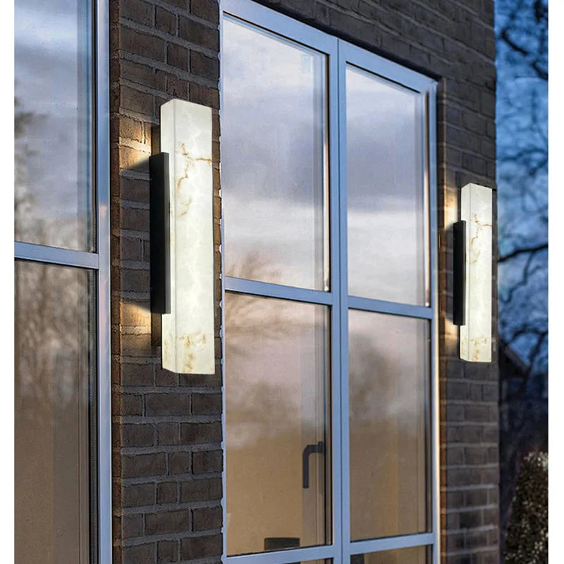 applique murale moderne marbre adhésive blanc beige noir led 13w 3000k