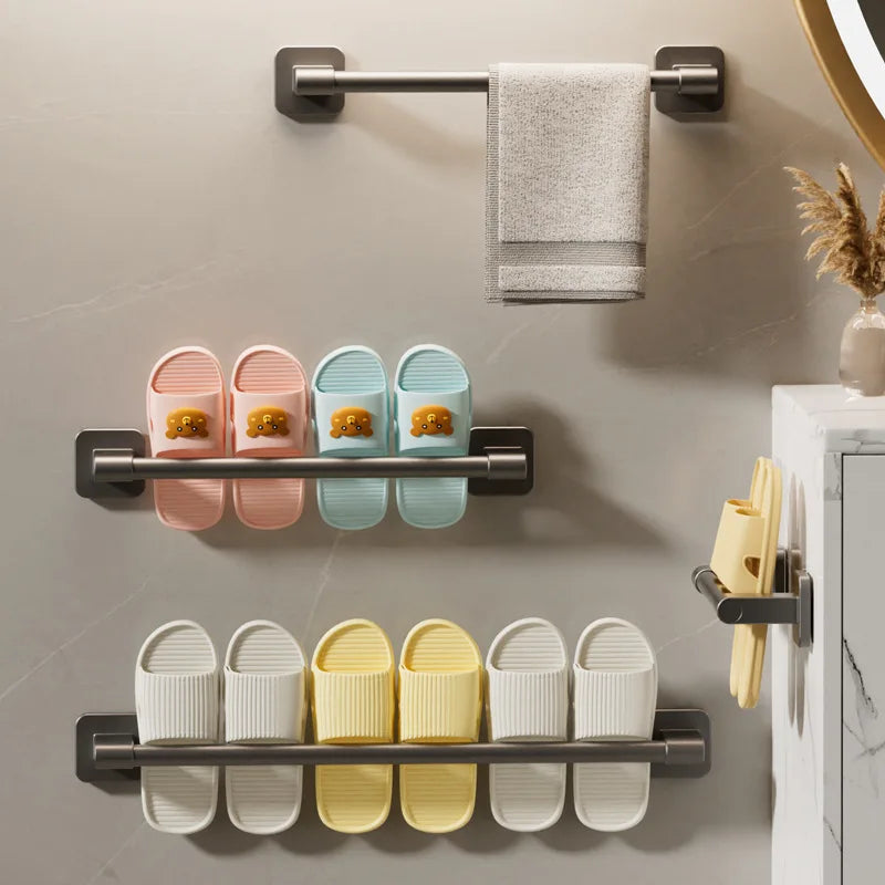 porte serviettes mural acier inoxydable gris serviettes moderne fixations vis sans trou salle bain