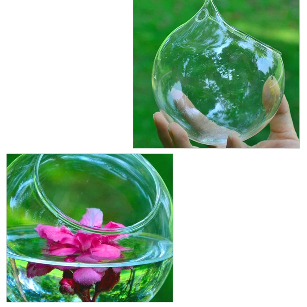 vase table transparent verre texturé minimaliste suspension 10cm 12cm fleur roseintérieur anneaususpension