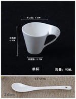 tasse blanc porcelaine moderne respectueux environnement 130ml 200ml 300ml 90ml cuillère dorée gâteau