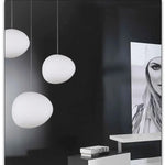 Suspension lumineuse moderne pierre verre blanc opaque câble suspendu chambre salon étude lumière chaude